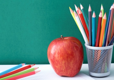 Primary school pencils and apple image - Free stock photo - Public ...